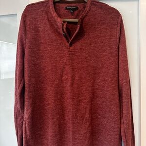 Banana Republic Men's Burgundy Long Sleeve Henley